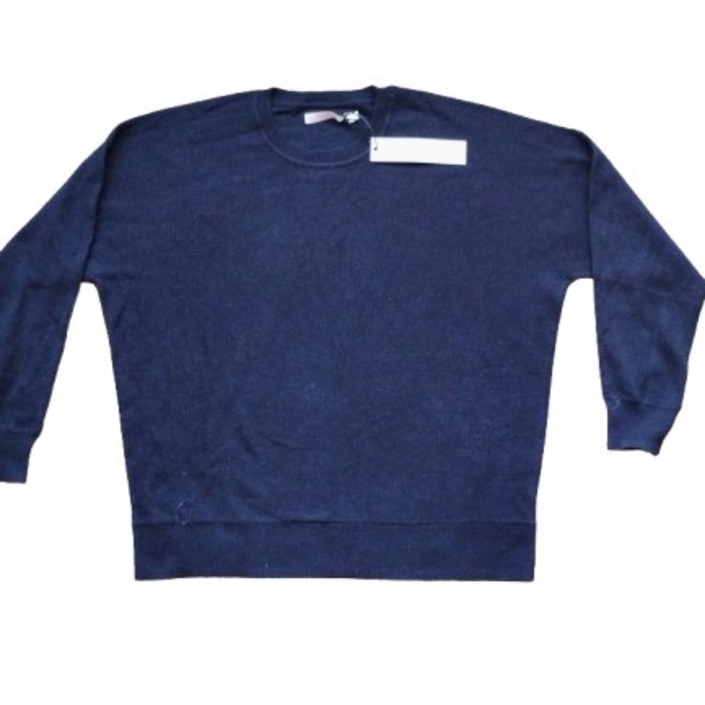 NWT‎ One Grey Day Classic Crewneck Sweater  Black Size Small Merino/Cotton